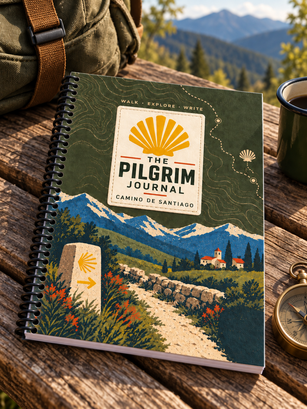 Trail Green spiral-bound Camino journal