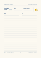 Day, date, distance and route — the daily journal page